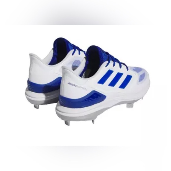 Adidas PureHustle 3 Elite "Ftwr White/Team Royal Blue" Softball Cleat - Picture 4 of 8